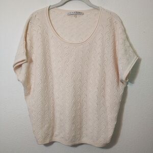 Trina Turk Cream Oversized Merino Wool Sweater P